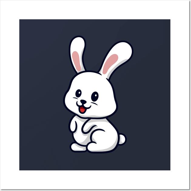 cute bunny cartoon Wall Art by garistipis